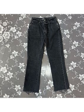 Lovers + Friends Reece High Rise Slim Jeans Raw Hem Sz 23